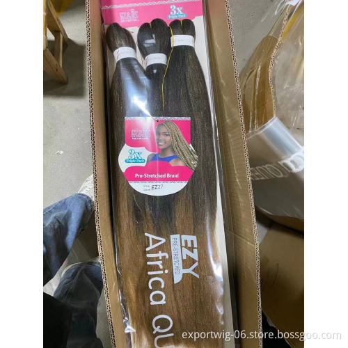 Free Sample 3X Extensions Crochet for African Hair Expression Ombre Braids Easy Braid Pre Stretched Synthetic Braiding Hair